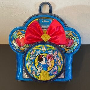 Snow White Stained Glass Mini Backpack and Mickey ear headband Loungefly Disney